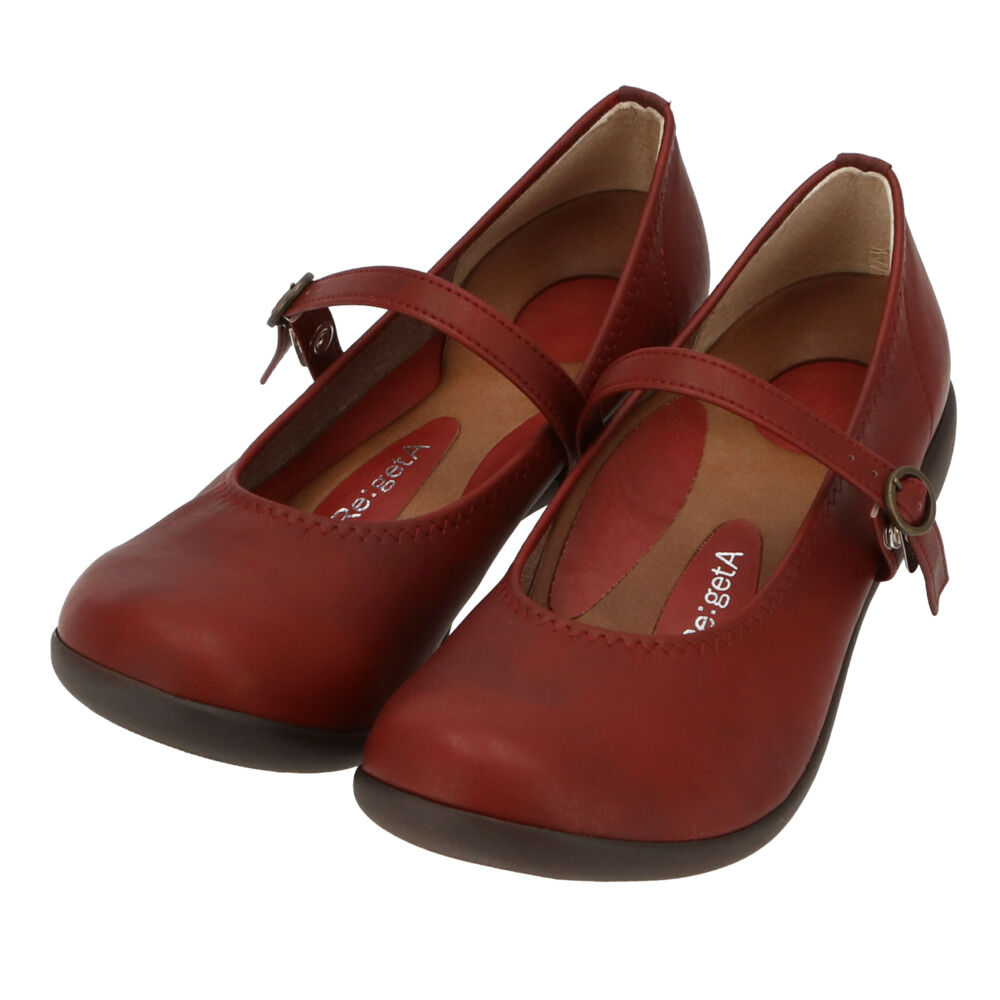 BACKYARD FAMILY「靴 レディース 歩きやすい 通販 リゲッタ パンプス おしゃれ 痛くない ローヒール 旅行」|パンプス|レッド3