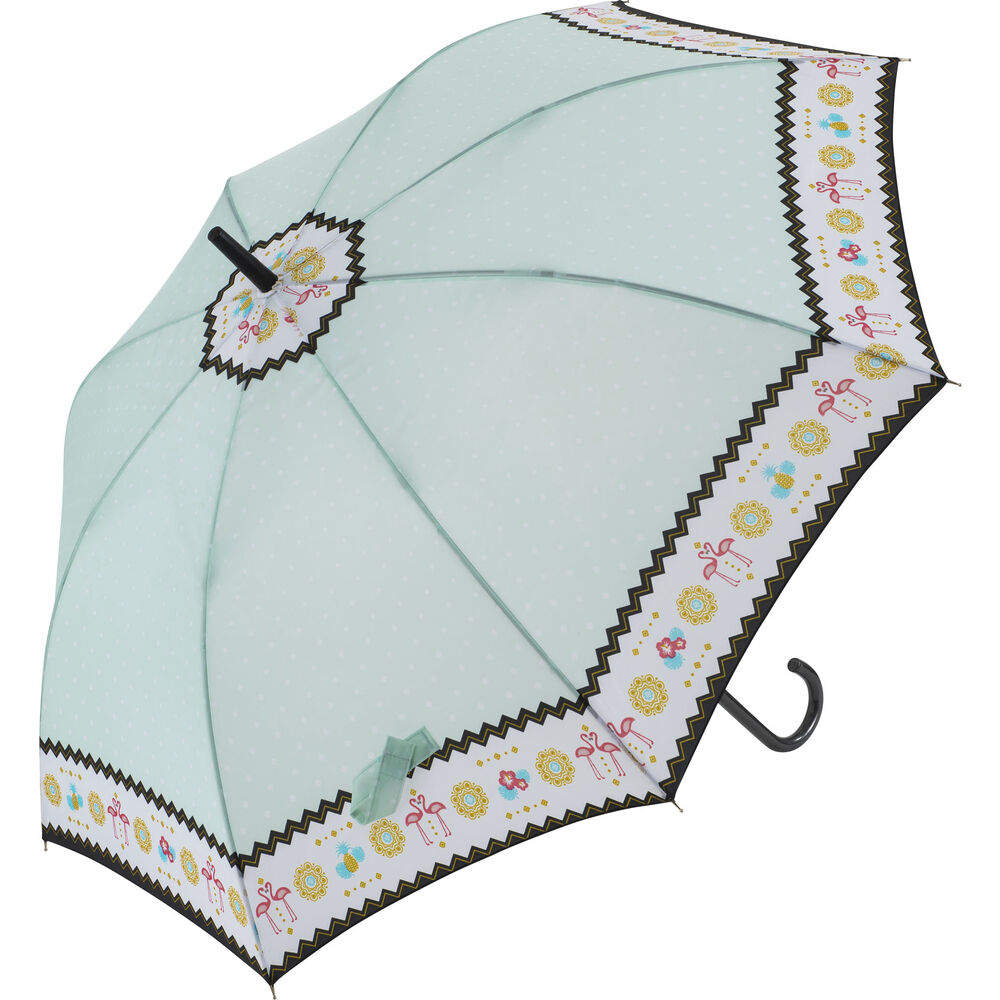 BACKYARD FAMILY「傘 レディース 長傘 耐風 おしゃれ 通販 ジャンプ オシャレ エレガント 花柄 カジュアル」|傘|グリーン1
