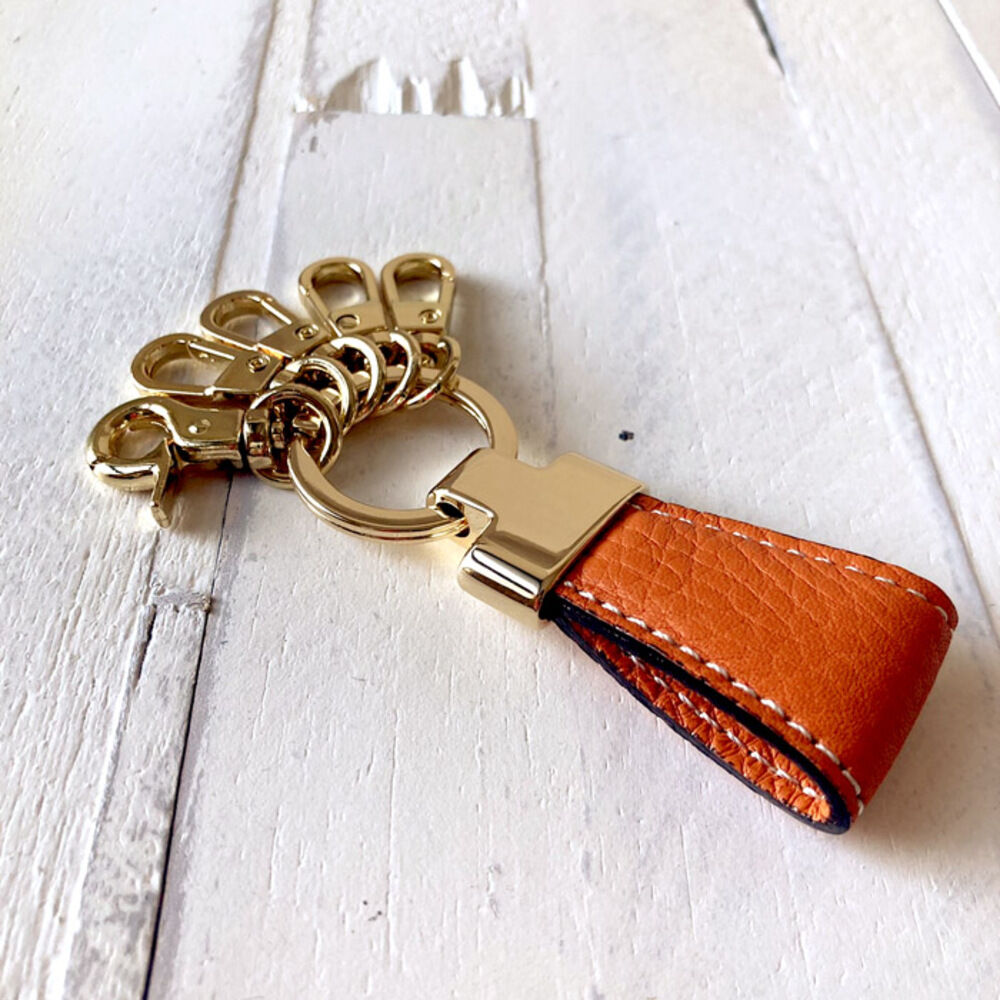 BACKYARD FAMILY「キーホルダー 本革 通販 キーリング キーチャーム レディース メンズ レザー 革 ペア おしゃれ」|チャーム・キーホルダー|オレンジ1