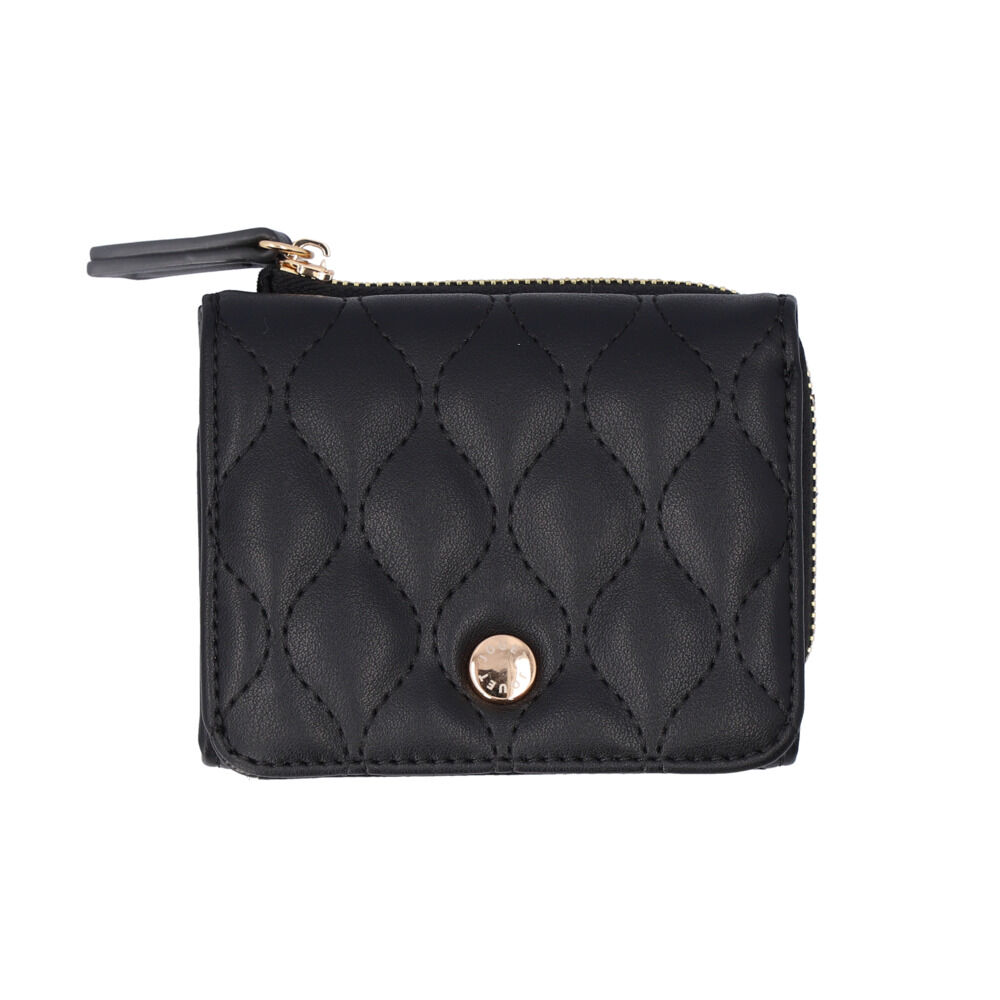 BACKYARD FAMILY「キルト 三つ折り 財布 通販 三つ折り財布 折り財布 折財布 コンパクト財布 キルト財布 サイフ」|財布|ブラック1