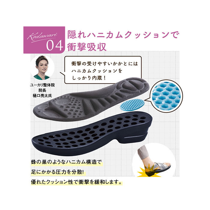 BACKYARD FAMILY「サンダル レディース 歩きやすい 通販 KOSHIRAKU 美脚サンダル 健康サンダル」|サンダル|