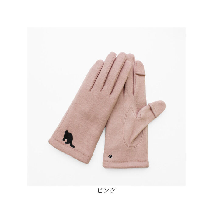 BACKYARD FAMILY「クロダ 手袋 レディース 通販 グローブ 手ぶくろ 暖かい かわいい ねこ スマートフォン対応」|手袋|