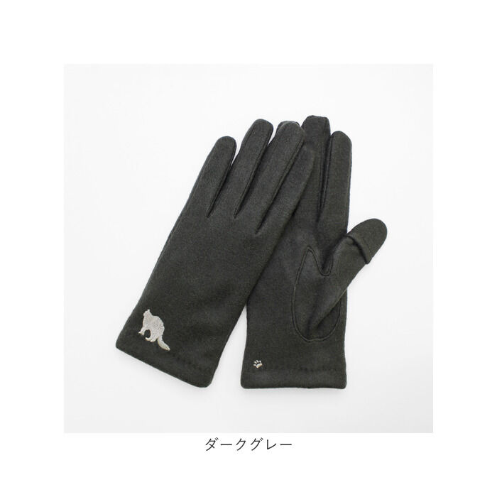 BACKYARD FAMILY「クロダ 手袋 レディース 通販 グローブ 手ぶくろ 暖かい かわいい ねこ スマートフォン対応」|手袋|