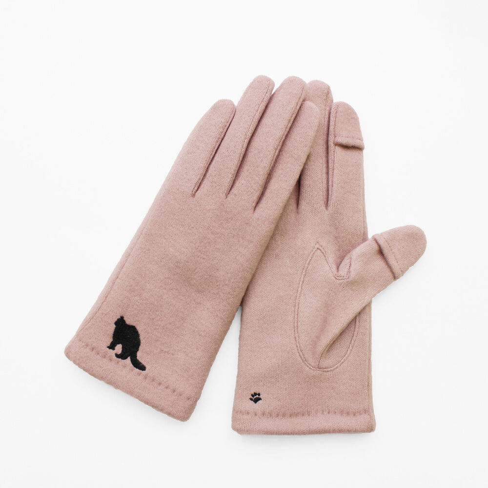BACKYARD FAMILY「クロダ 手袋 レディース 通販 グローブ 手ぶくろ 暖かい かわいい ねこ スマートフォン対応」|手袋|ピンク1