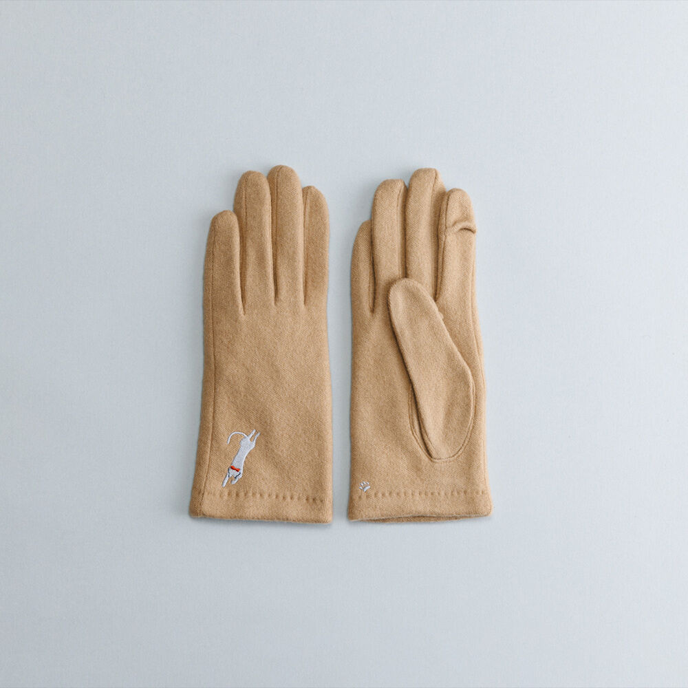 BACKYARD FAMILY「クロダ 手袋 レディース 通販 グローブ 手ぶくろ 暖かい かわいい ねこ 可愛い おひるねねこ」|手袋|ブラウン1