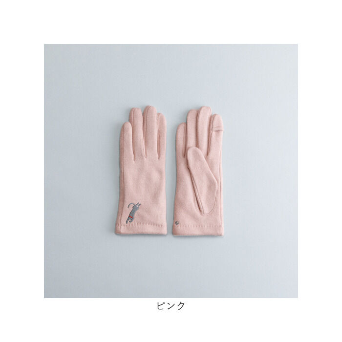 BACKYARD FAMILY「クロダ 手袋 レディース 通販 グローブ 手ぶくろ 暖かい かわいい ねこ 可愛い おひるねねこ」|手袋|
