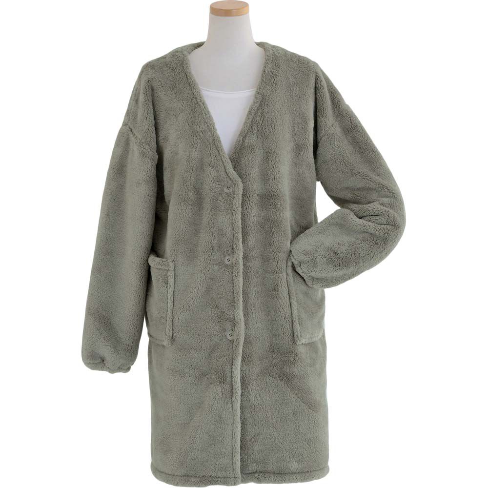 BACKYARD FAMILY「Lebois ルボア 着る毛布 レディース 通販 ルームウェア カーディガン 部屋着 ボア 裏起毛」|ルームウェア|グリーン1
