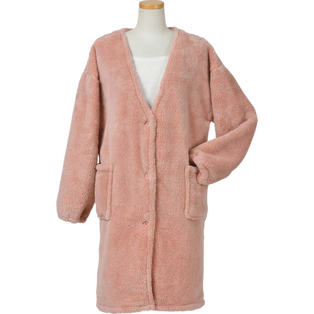BACKYARD FAMILY「Lebois ルボア 着る毛布 レディース 通販 ルームウェア カーディガン 部屋着 ボア 裏起毛」|ルームウェア|ピンク1