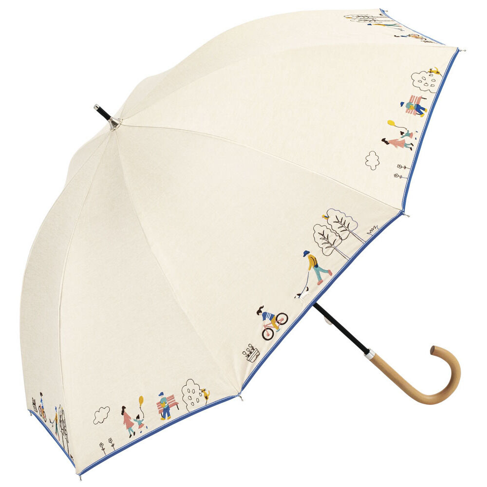 BACKYARD FAMILY「because ビコーズ 晴雨兼用 長傘 通販 雨傘 日傘 晴雨兼用傘 傘 かさ カサ 婦人傘」|傘|ホワイト1