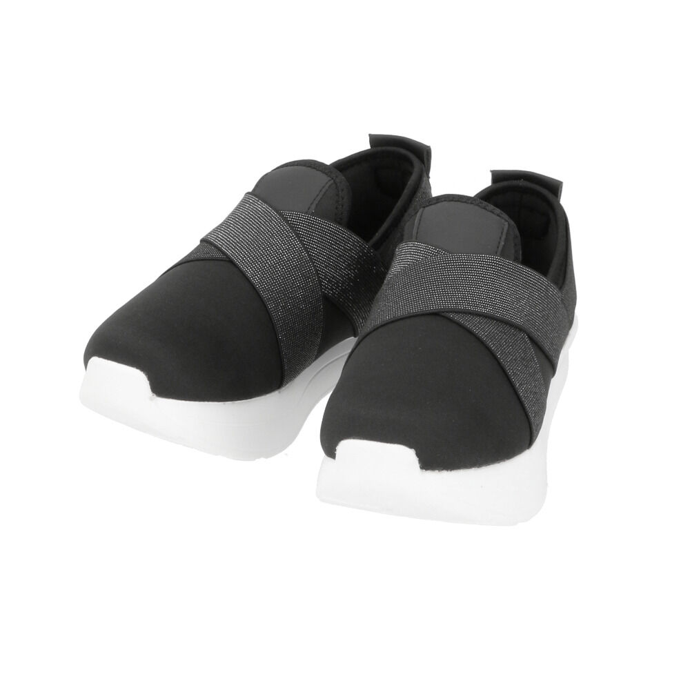 BACKYARD FAMILY「ウォーキングシューズ レディース 4e 通販 スニーカー 黒 履きやすい おしゃれ 紐なし 幅広」|スリッポン|ブラック1