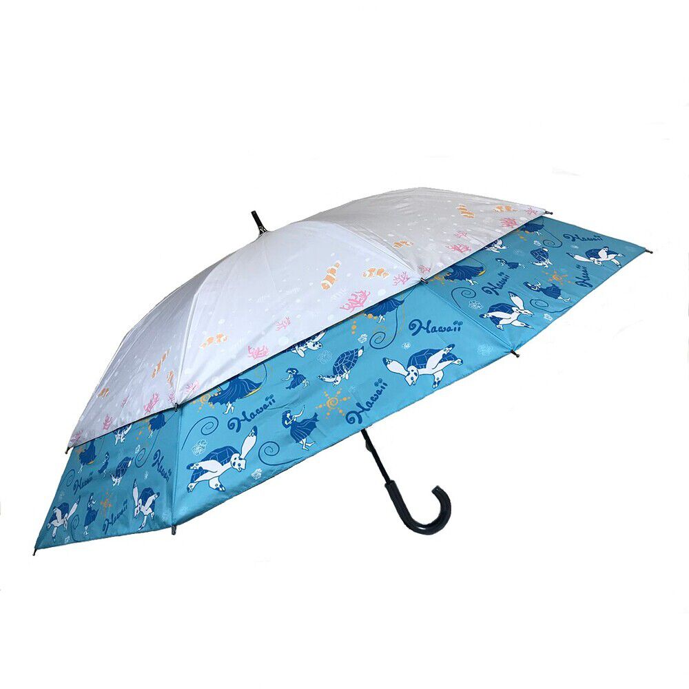 BACKYARD FAMILY「トランスフォーム傘 通販 長傘 雨傘 晴雨兼用傘 ショートワイド傘 遮光率99.99％」|傘|ブルー2