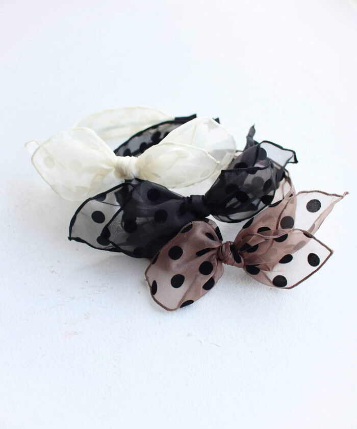 BACKYARD FAMILY「Rora カチューシャ 通販 リボン チュール 水玉 48392102 髪飾り ヘッドドレス 子供」|その他|