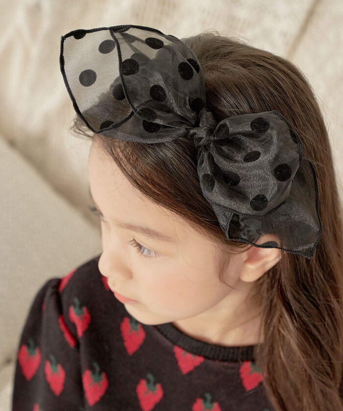 BACKYARD FAMILY「Rora カチューシャ 通販 リボン チュール 水玉 48392102 髪飾り ヘッドドレス 子供」|その他|