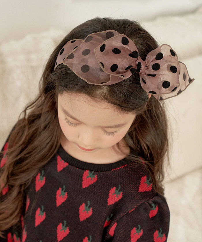BACKYARD FAMILY「Rora カチューシャ 通販 リボン チュール 水玉 48392102 髪飾り ヘッドドレス 子供」|その他|