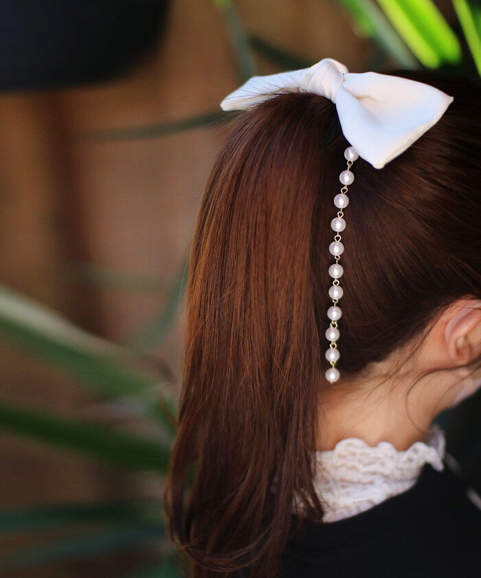 BACKYARD FAMILY「キッズ ヘアゴム リボン 通販 パールチェーン 58392202 ジューリーヘアゴム 大きめ」|その他|