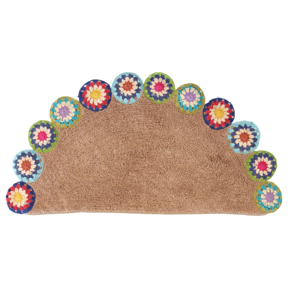 BACKYARD FAMILY「フロアマット 半円形 かわいい 通販 マット 玄関マット ドアマット ラグ 敷物」|その他|ブラウン1