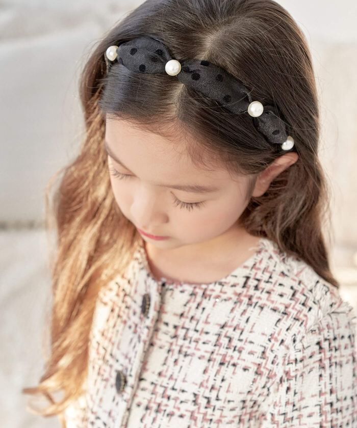 BACKYARD FAMILY「リボン カチューシャ キッズ パール 通販 ヘッドドレス 髪飾り 女の子 子供 子ども こども」|その他|