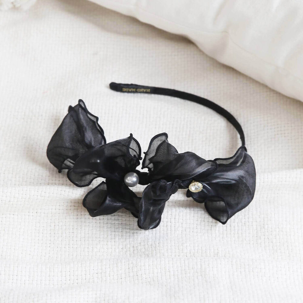 BACKYARD FAMILY「カチューシャ キッズ リボン 大きめ 通販 ヘッドドレス 髪飾り 女の子 子供 子ども こども」|その他|ブラック1