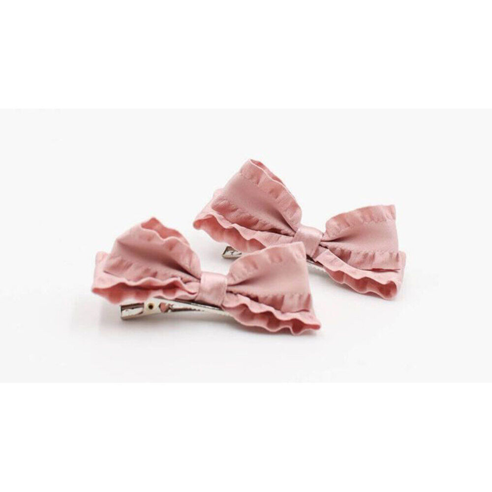 BACKYARD FAMILY「ヘアクリップ リボン 小さめ 2個セット 通販 ヘア クリップ ヘアピン 髪飾り 髪留め キッズ」|その他|ピンク1