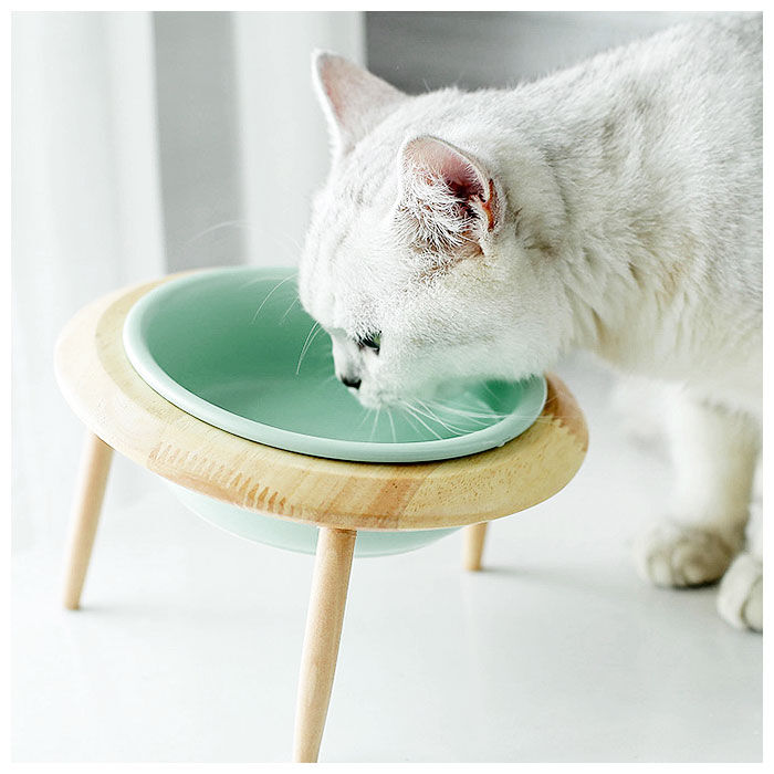 BACKYARD FAMILY「フードボウル 高さがある 通販 猫 犬 木製 陶器 高さ調整 フードボール フードスタンド」|その他|