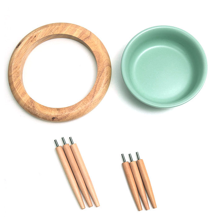 BACKYARD FAMILY「フードボウル 高さがある 通販 猫 犬 木製 陶器 高さ調整 フードボール フードスタンド」|その他|