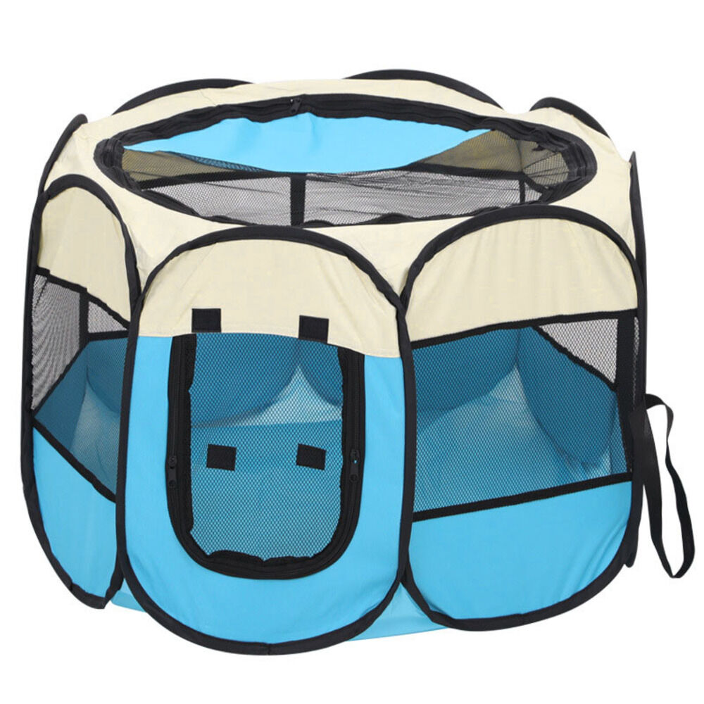 BACKYARD FAMILY「ペット サークル ケージ 折りたたみ L 通販 ペットケージ ペットサークル ゲージ 八角形」|その他|ブルー1