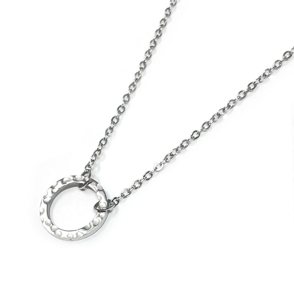 BACKYARD FAMILY「ネックレス サージカルステンレス ジュエリー 通販 ステンレス アクセサリー 槌目 きれいめ」|その他|シルバー2