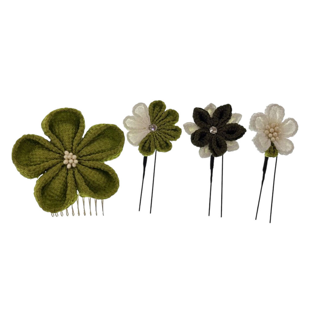 BACKYARD FAMILY「和装 髪飾り 通販 ヘアアクセサリー ヘアアクセ へッドアクセサリー つまみ細工 着物」|その他|グリーン1