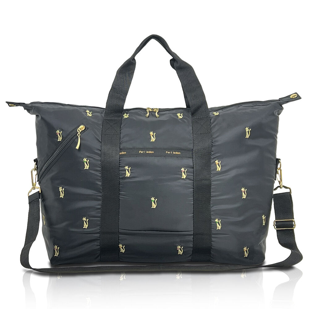 BACKYARD FAMILY「ボストンバッグ 軽量 通販 Ferlieden フェアリーデン 小花刺繍 旅行バッグ 旅行」|ボストンバッグ|ブラック1