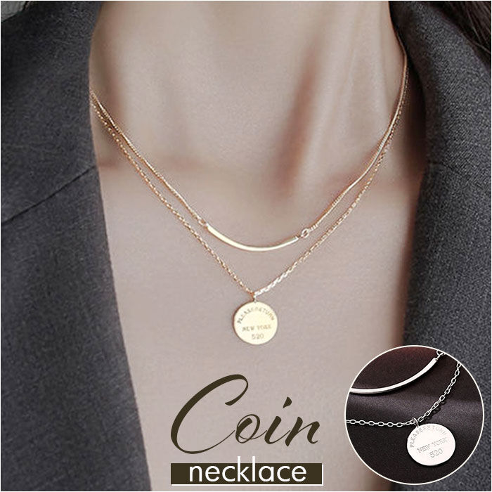 BACKYARD FAMILY「ネックレス レディース シンプル 通販 ペンダント 2連ネックレス コインネックレス」|その他|