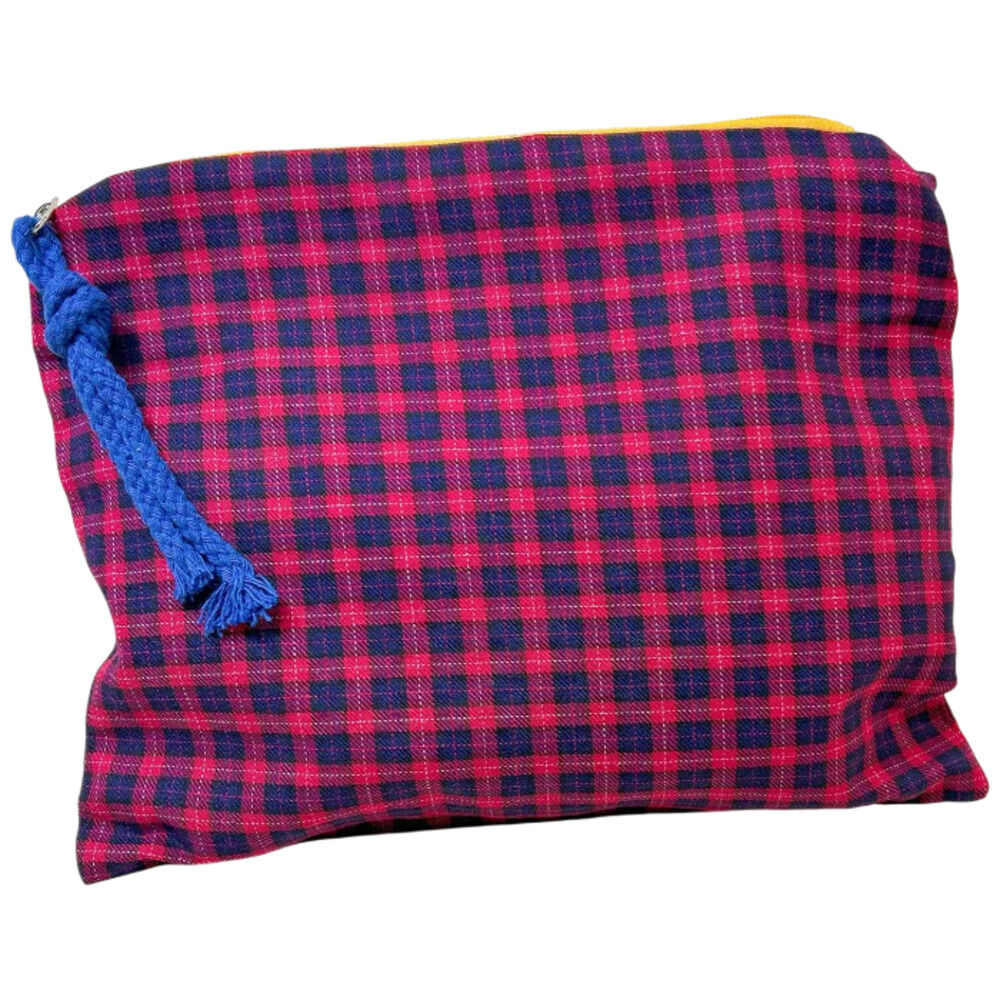 BACKYARD FAMILY「チェック柄 ポーチ 通販 化粧ポーチ 小物入れ コスメポーチ メイクポーチ コスメ収納」|ポーチ|レッド1