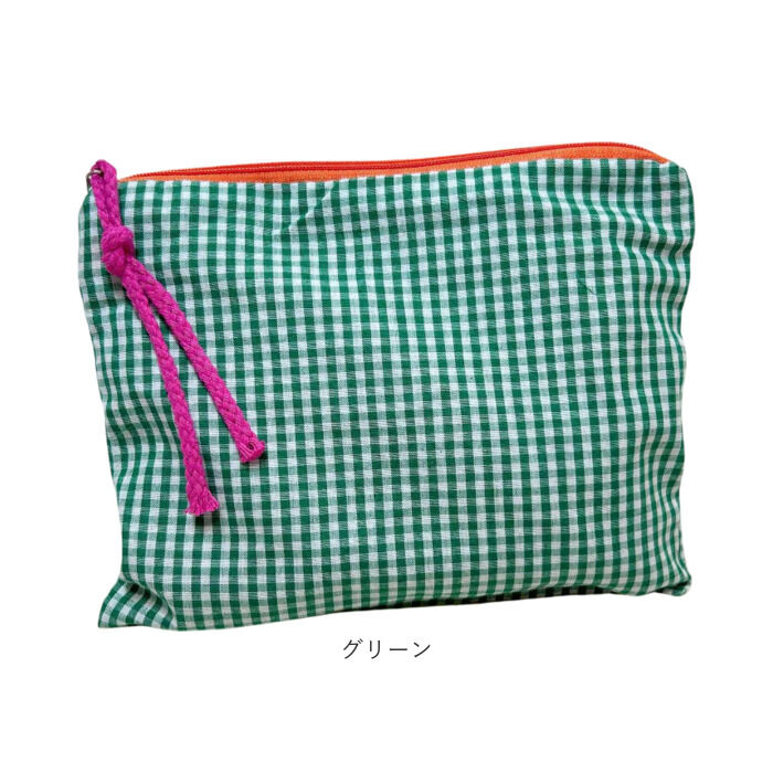 BACKYARD FAMILY「チェック柄 ポーチ 通販 化粧ポーチ 小物入れ コスメポーチ メイクポーチ コスメ収納」|ポーチ|