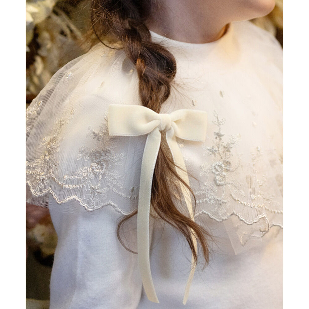 BACKYARD FAMILY「Rora バレッタ キッズ 通販 マールン ベルベット 髪飾り 髪どめ 髪留め リボン 大きめ」|その他|ホワイト1