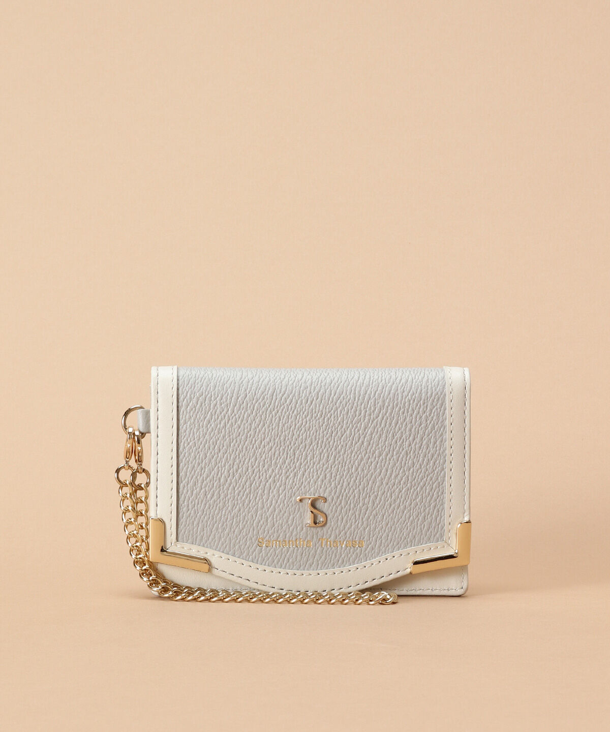 Samantha Thavasa「バイカラーエッジ パスケース」|定期入れ|グレー