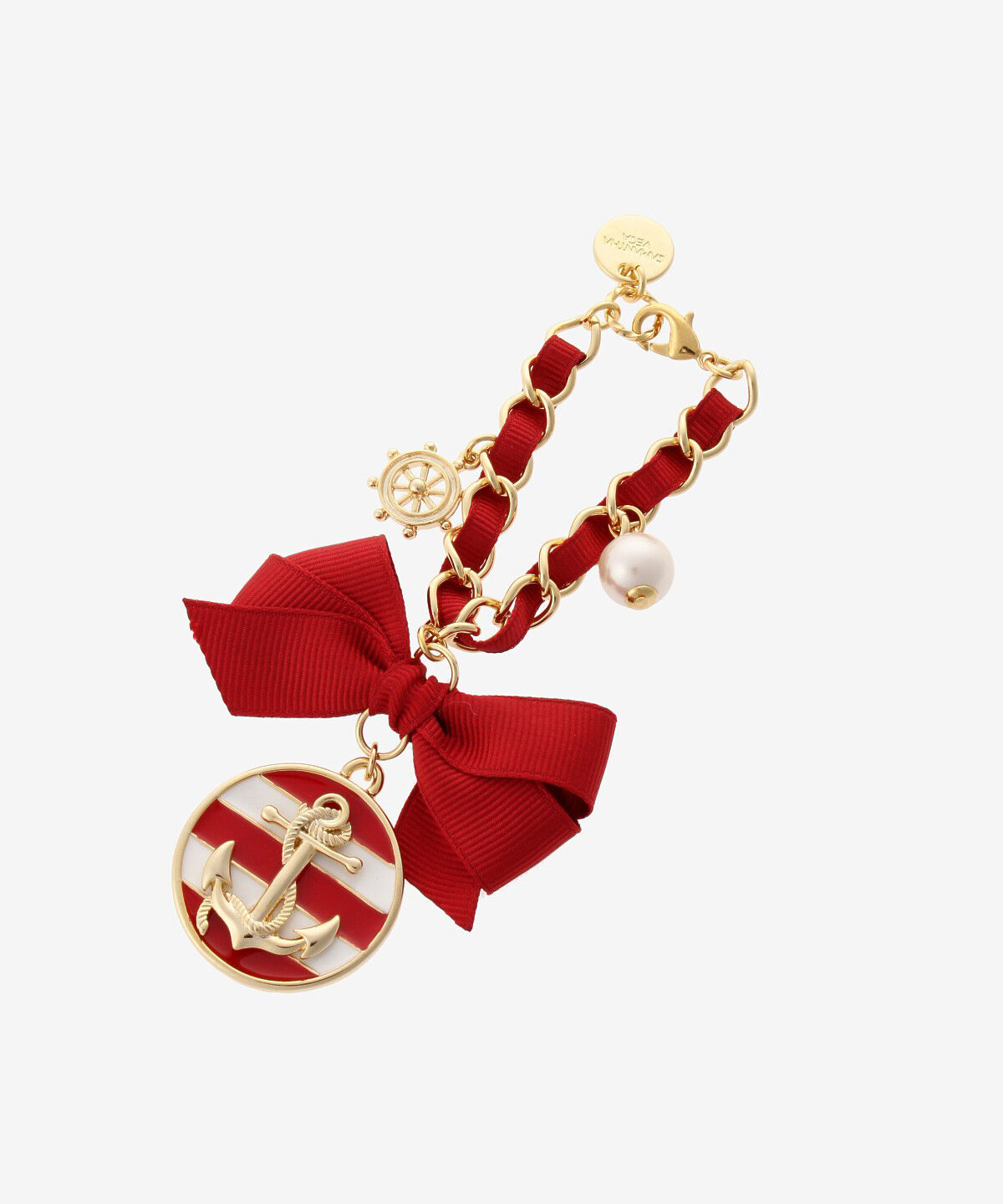 Samantha Vega「リボン&times;ボーダーいかりチャーム」|チャーム・キーホルダー|レッド
