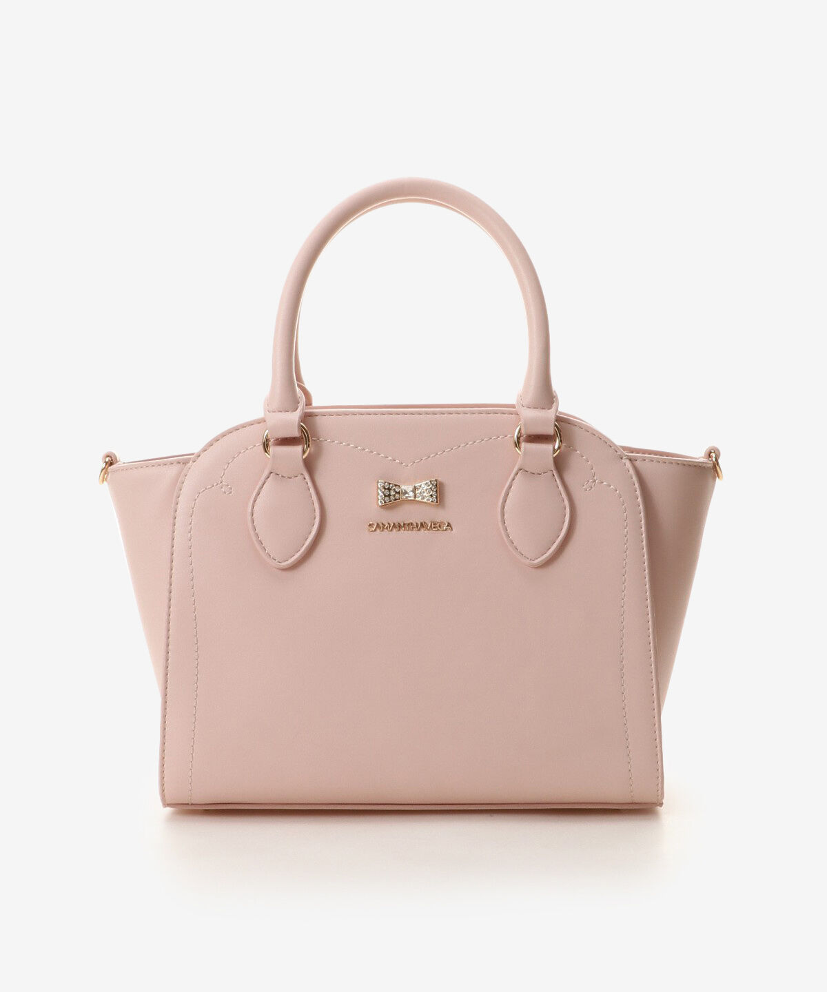 Samantha Vega「ビジューリボントートバッグ」|ハンドバッグ|ピンク