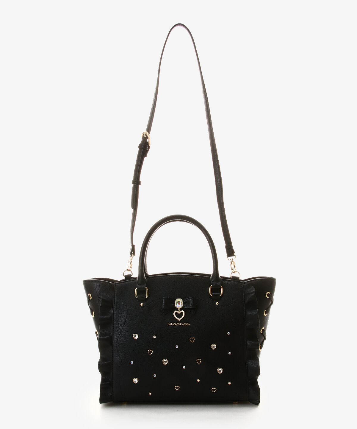 Samantha Vega「サイドレースアップリボンビジューフラッター」|ハンドバッグ|