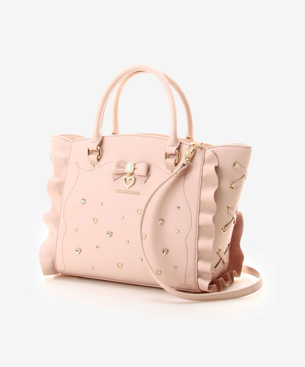 Samantha Vega「サイドレースアップリボンビジューフラッター」|ハンドバッグ|