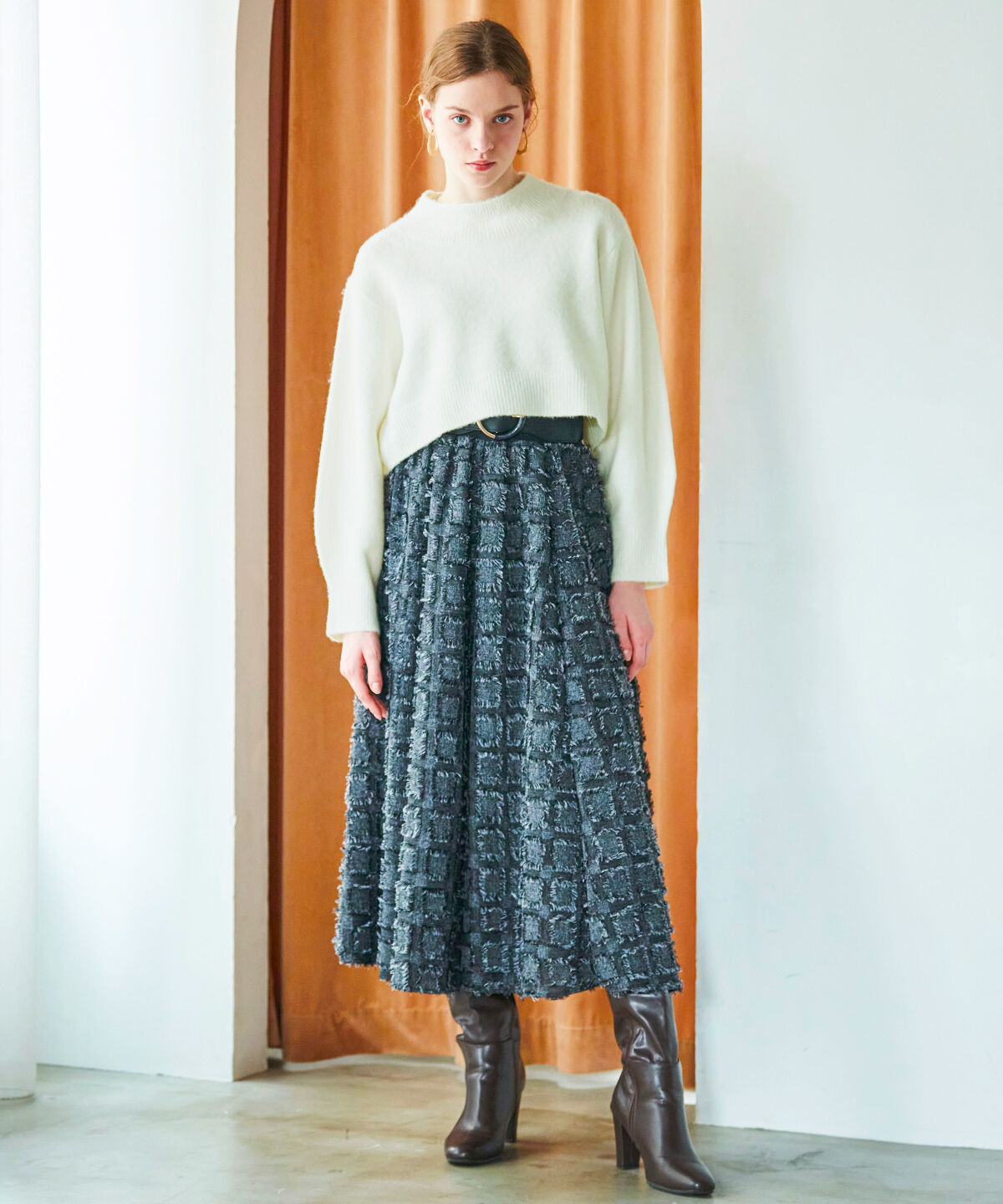 アンドクチュール「ウールMIXハイネックニットプルオーバー」|ニット・セーター|