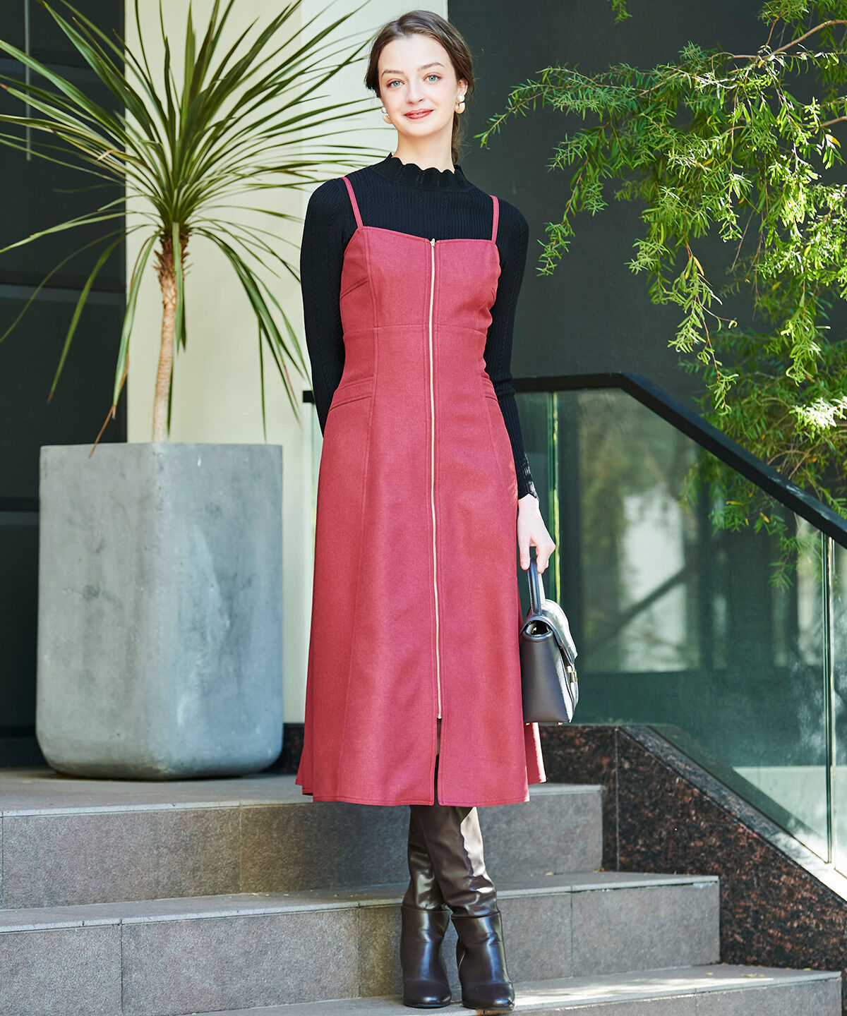 アンドクチュール「スカラネックプルオーバー＋ジップジャンスカ」|ワンピース|