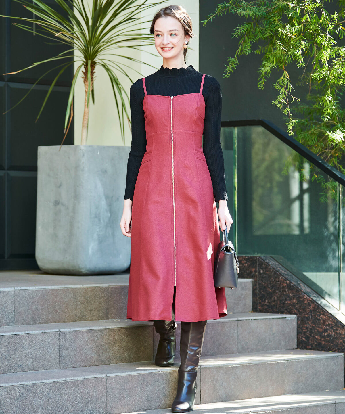 アンドクチュール「スカラネックプルオーバー＋ジップジャンスカ」|ワンピース|