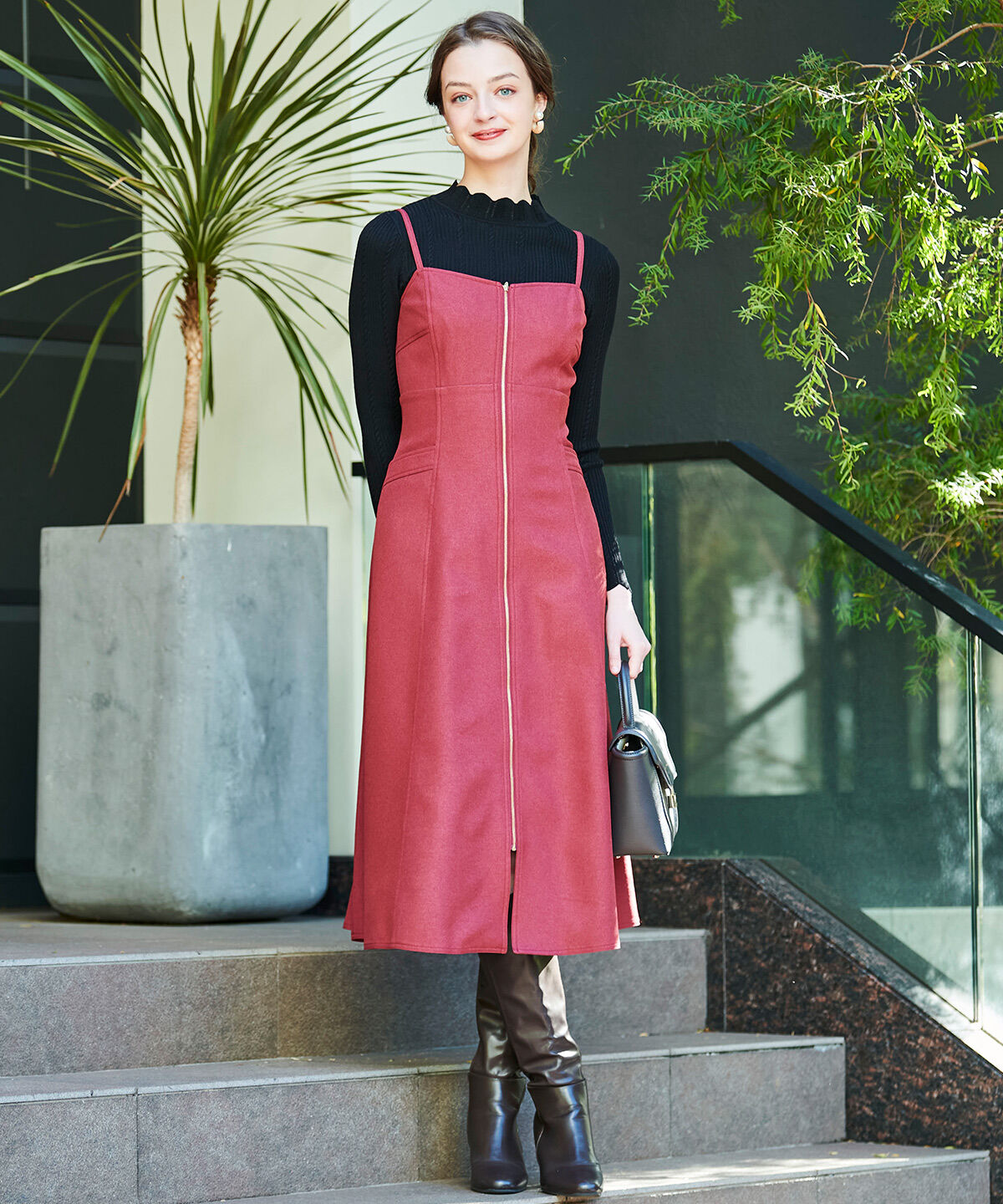 アンドクチュール「スカラネックプルオーバー＋ジップジャンスカ」|ワンピース|