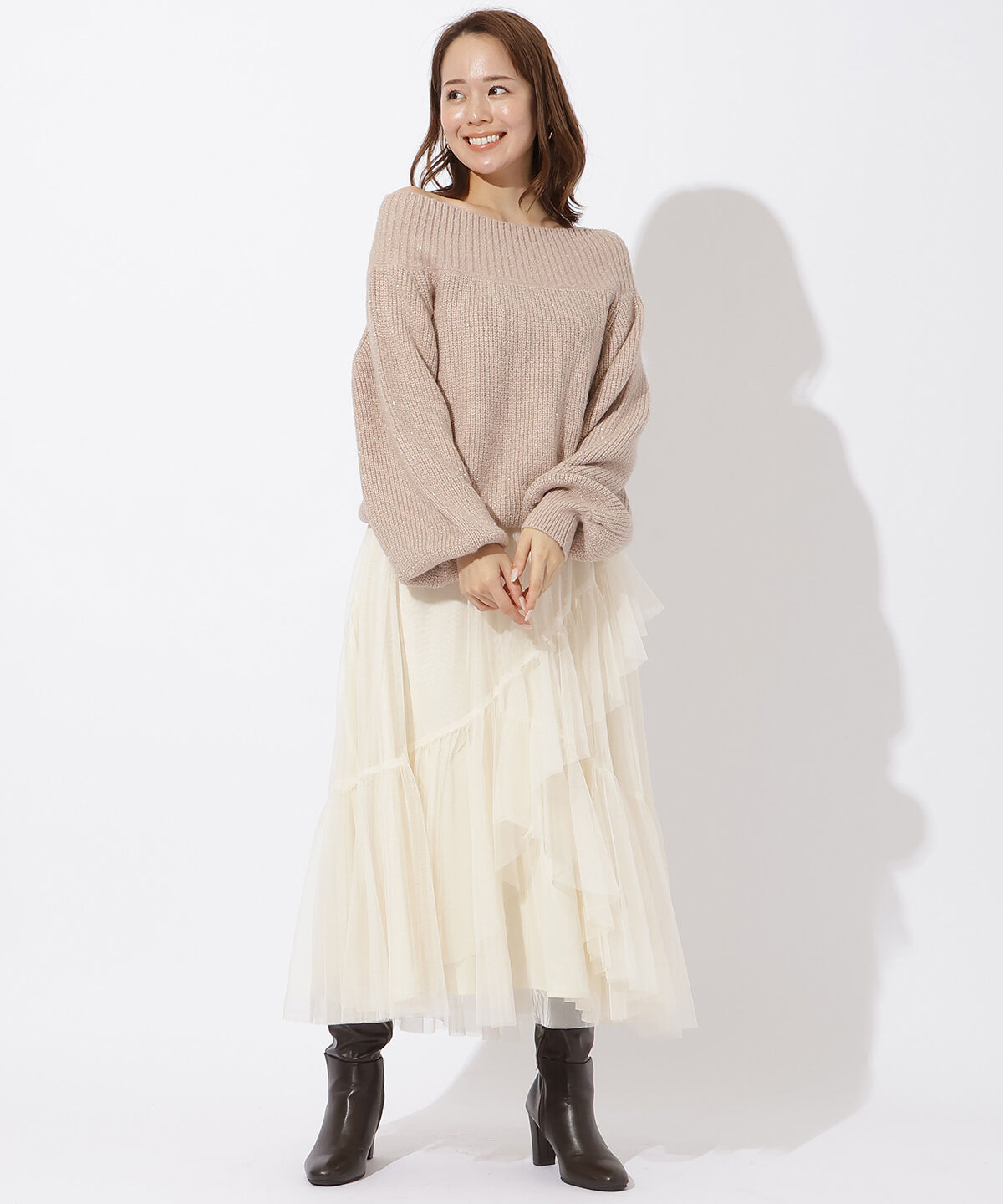 アンドクチュール「モヘアライクオフショルプルオーバー」|ニット・セーター|