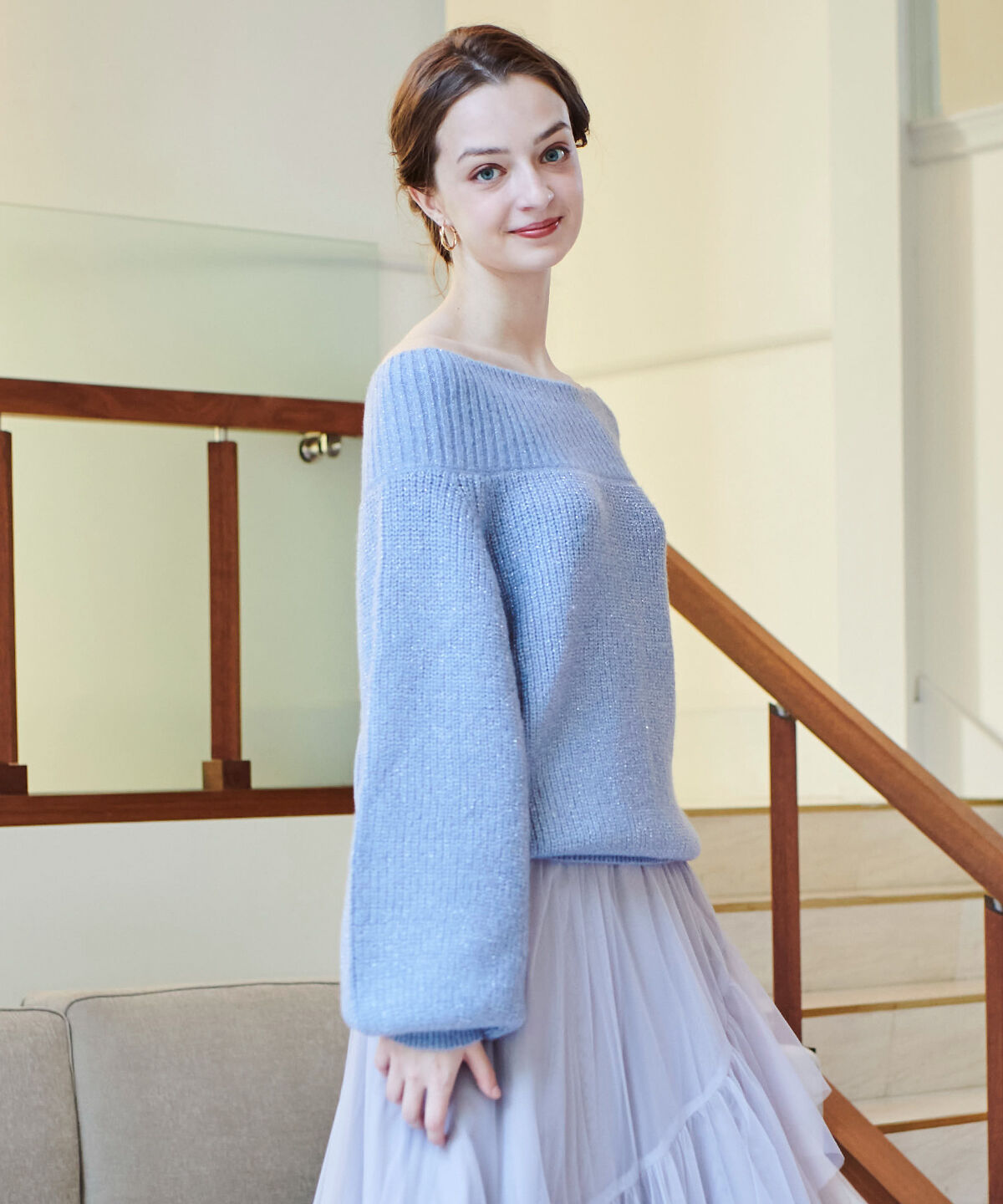 アンドクチュール「モヘアライクオフショルプルオーバー」|ニット・セーター|