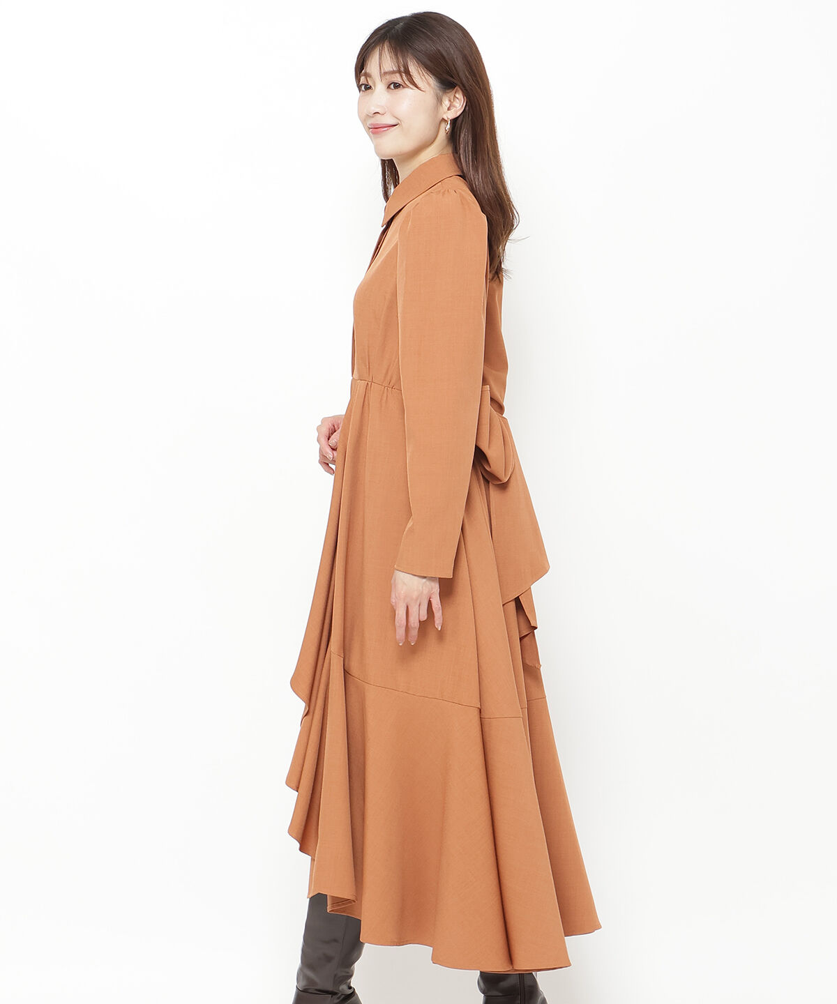 アンドクチュール「アシメラッフルフリルバックリボンワンピース」|ワンピース|