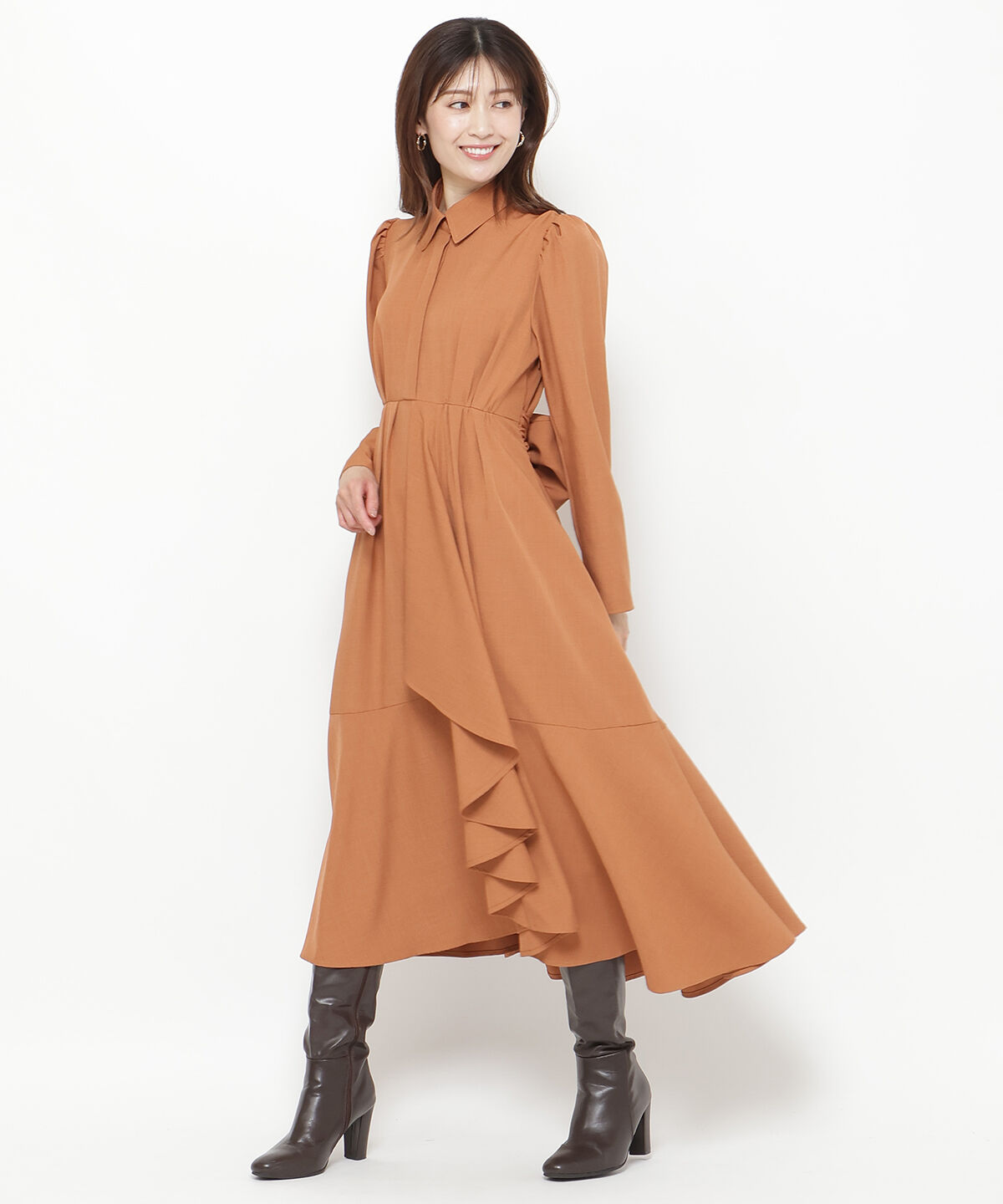 アンドクチュール「アシメラッフルフリルバックリボンワンピース」|ワンピース|