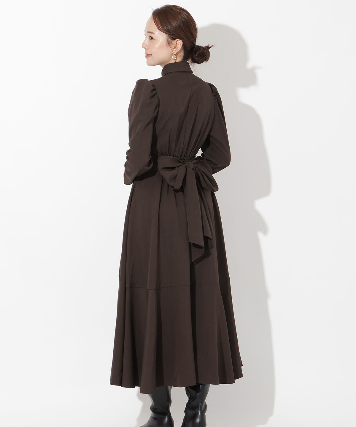 アンドクチュール「アシメラッフルフリルバックリボンワンピース」|ワンピース|