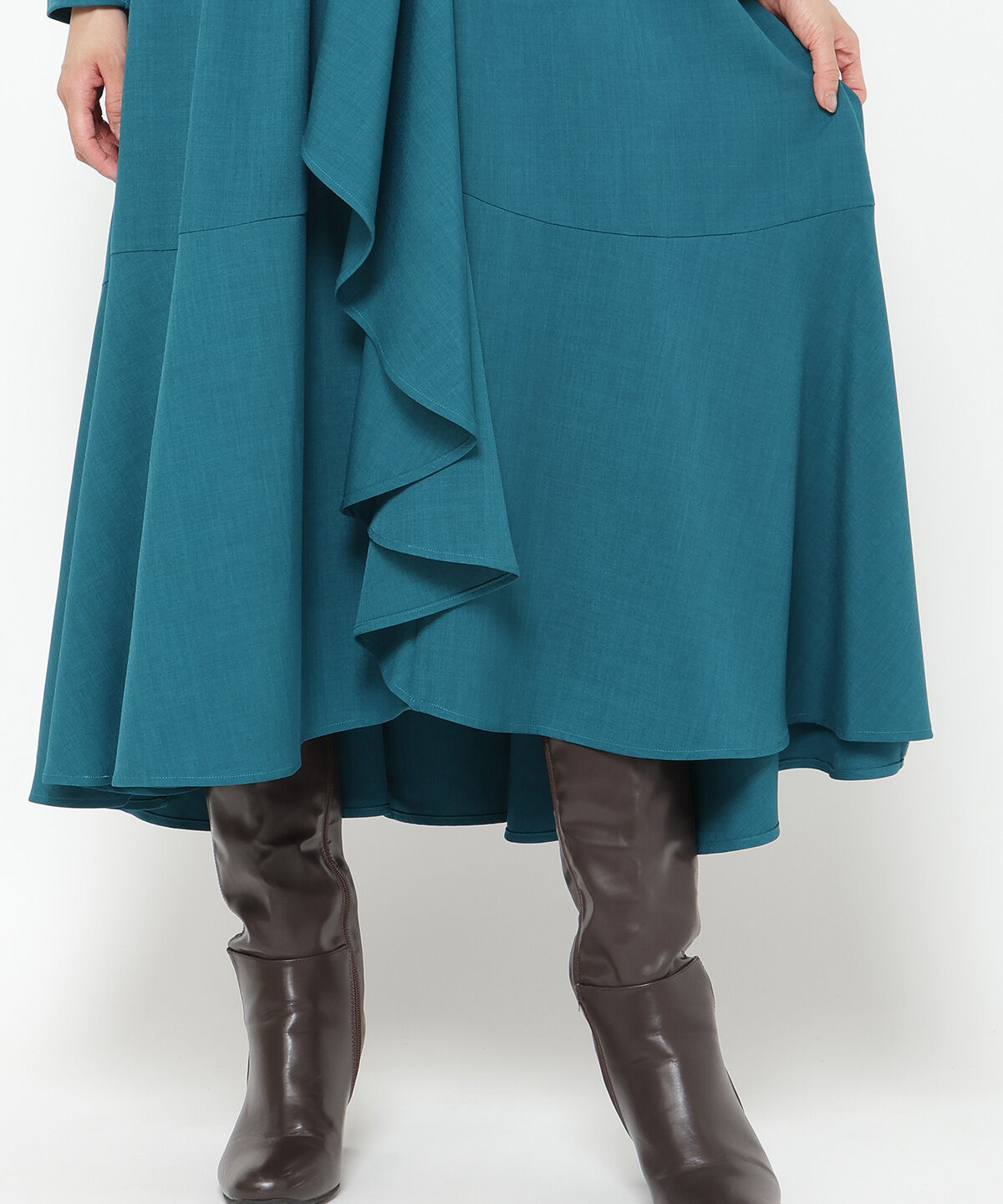 アンドクチュール「アシメラッフルフリルバックリボンワンピース」|ワンピース|