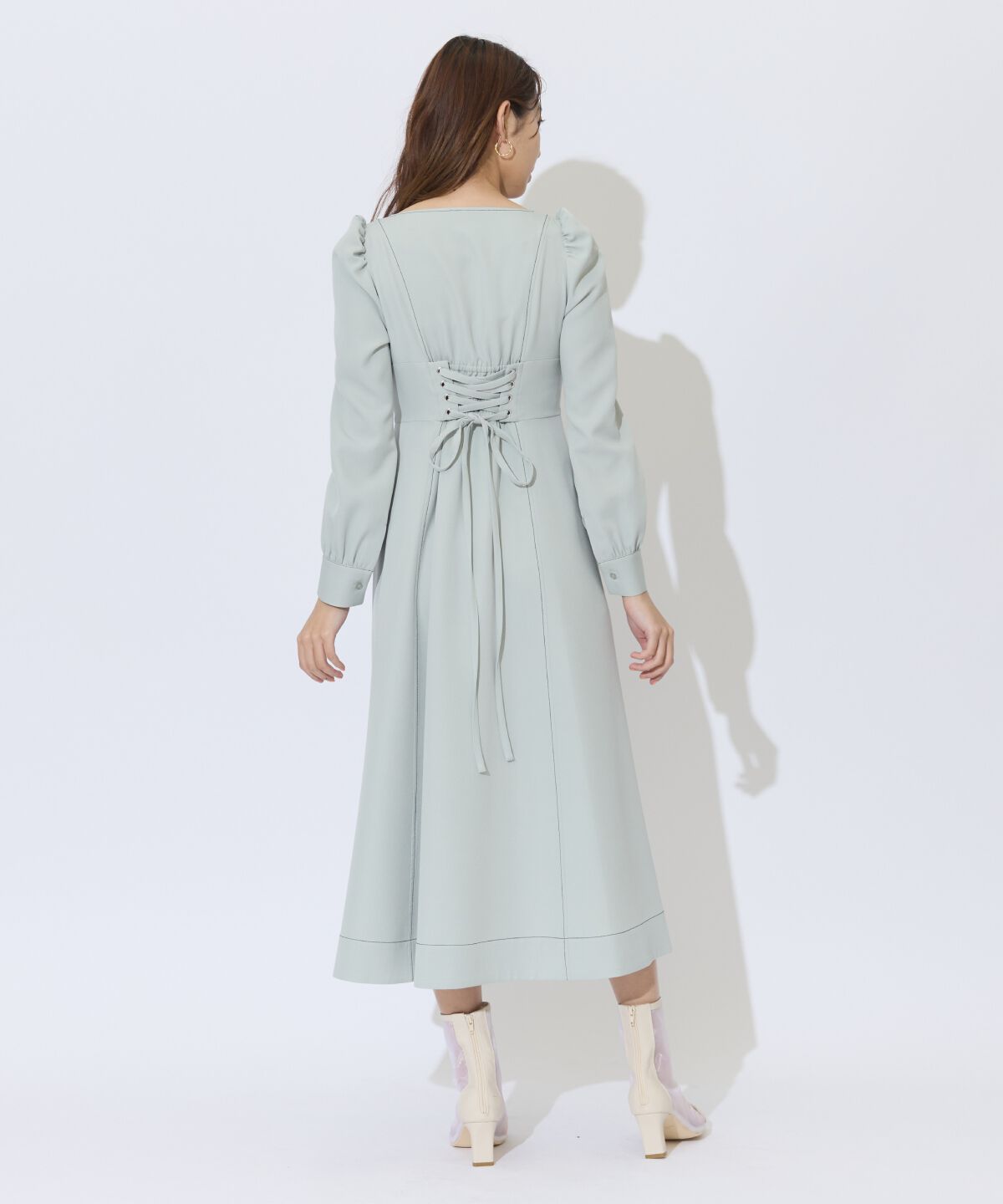 アンドクチュール「デコルテあき配色ステッチワンピース」|ワンピース|