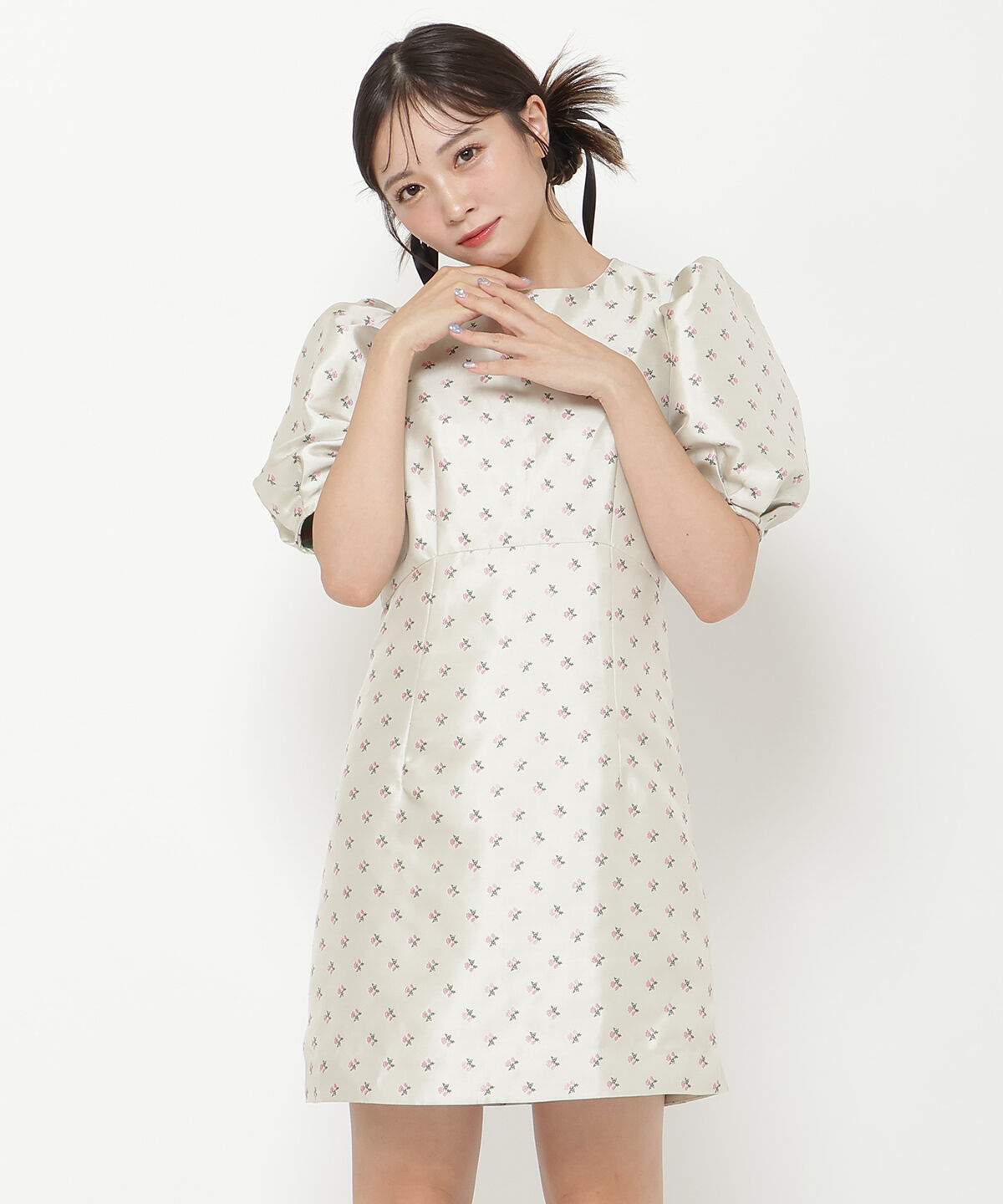 REDYAZEL「ジャガードフラワーミニワンピース」|ワンピース|オフ